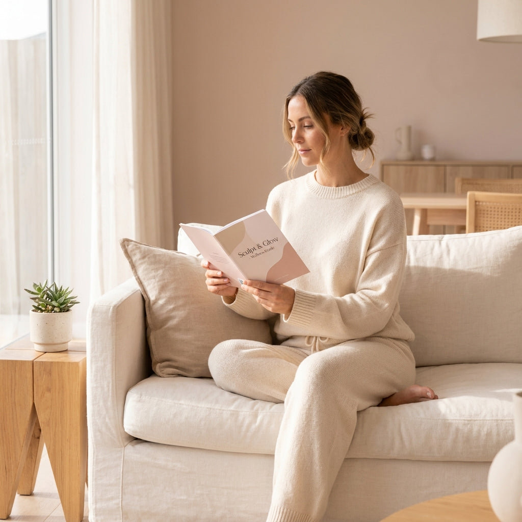 The guide open, being read on a sofa at home